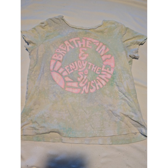 Old Navy Other - Old Navy Girls XL 14-16 Tie Dye Graphic Tee Breathe In Enjoy The Sunshine Pink